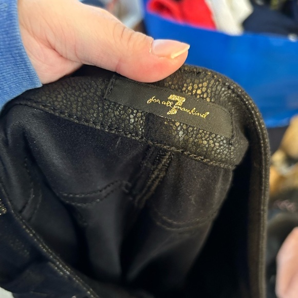 7 FOR ALL MANKIND BLACK COATED ANKLE PANTS - Picture 3 of 5